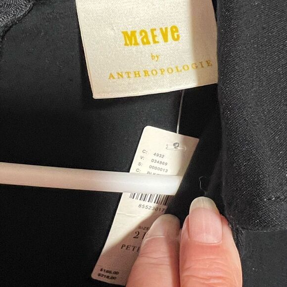 NWT Anthropologie Maeve Collette Wrap Black Jumpsuit  Sz 2 Petite Host Pick 🥰 - Picture 15 of 16